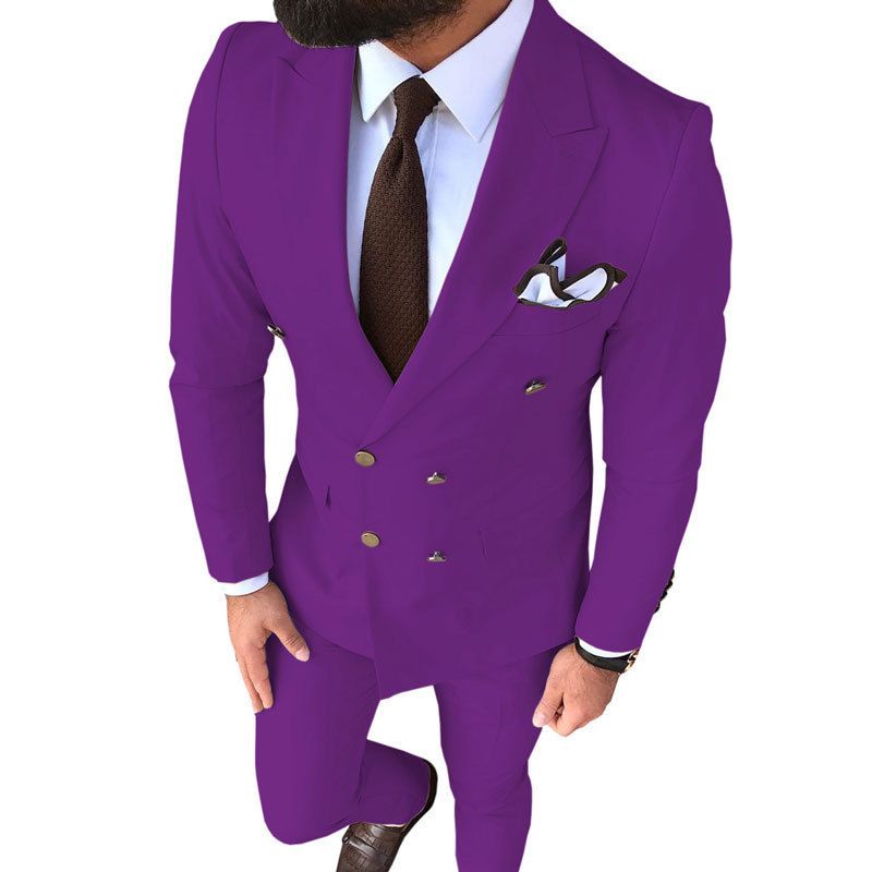Zweiteiliges Slim Fit-Set für Herren, Business-Version Herrenanzug-Set_voghion.com