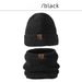 Double-layer Thickened Knitted Hat, Scarf Kit, Trendy Men's Thickened Face Protection, Windproof And Warm Hat Kit, Women's_voghion.com
