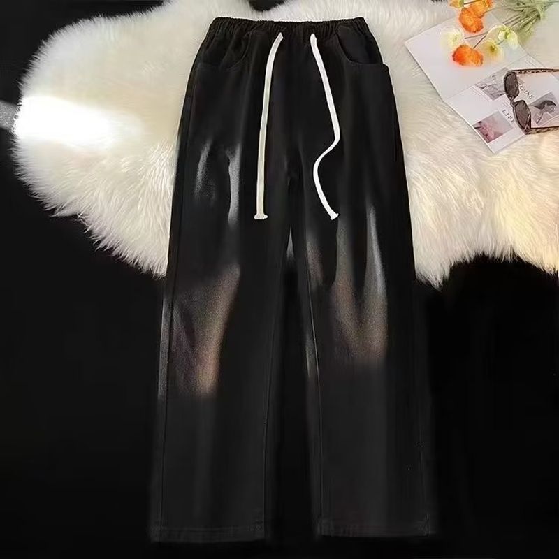 Men's Clothing Spring And Autumn Jeans Mopping Pants Men's High Street Casual Pants Loose Straight Trousers_voghion.com