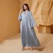 Elegant Embellished Abaya Dress With Starry Crystal Rhinestones - Modest Muslim Long Sleeve Maxi Dress For Women (Available In Grey, Sizes S-XXL)_voghion.com