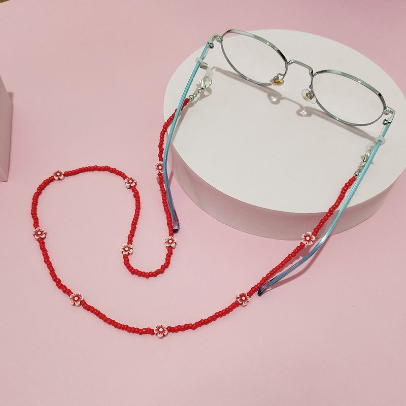 Minimalist Colorful Seed Bead Mask Hanging Bohemian Style Small Flower Glasses Chain Multi-use Necklace_voghion.com