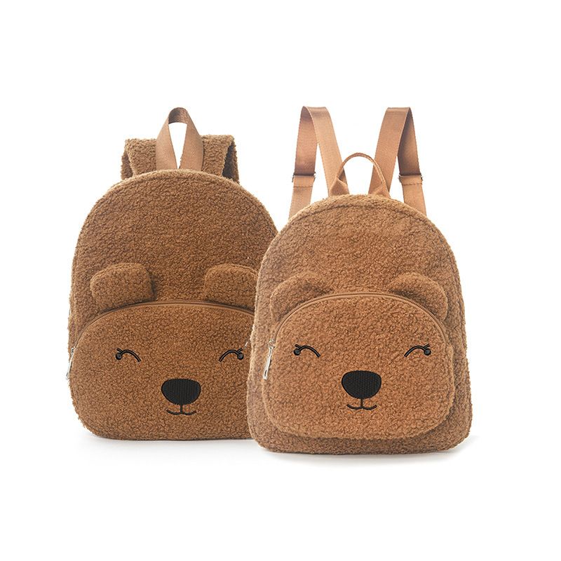 Feihong Cross Border Bear Rugzak Corduroy Basisschool Rugzak Mode Casual Rugzak Leuke Cartoon Pluche Tas_voghion.com