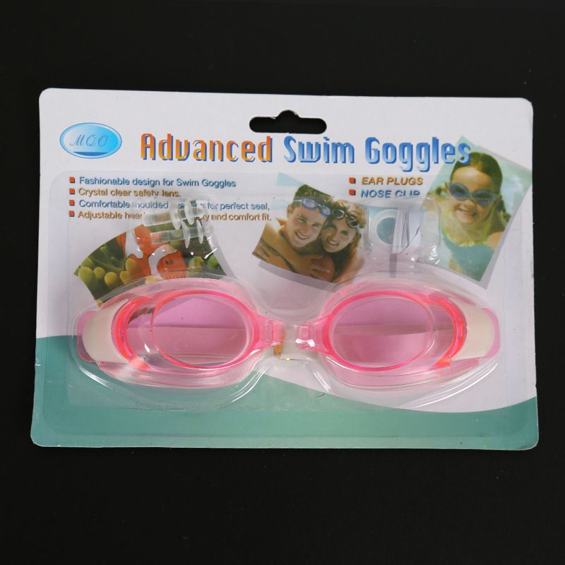 Lunettes de natation bon marché, emballage en carton, avec pince-nez, bouchons d'oreilles, antibuée, pour adultes et enfants, universelles, unisexes, pour la plongée_voghion.com