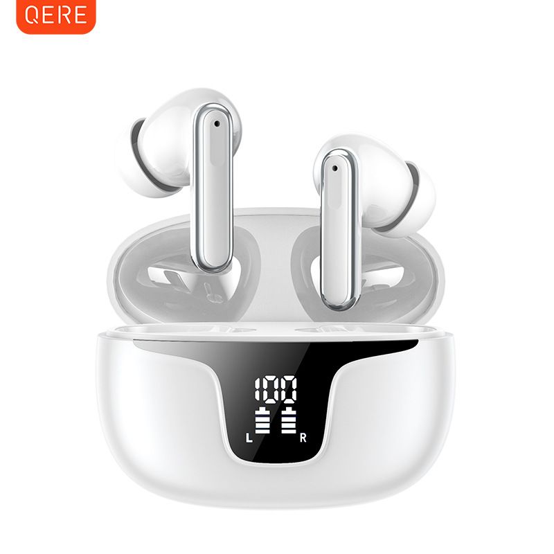 QERE E60 ANC Active Noise Cancellation ENC Noise Cancelling TWS Digital Display in-Ear Wireless Bluetooth Headphones_voghion.com