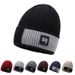 Letter Color Blocked For Men, New Winter Warm And Windproof Woolen Outdoor Cycling Knitted Hat, Cold Hat_voghion.com