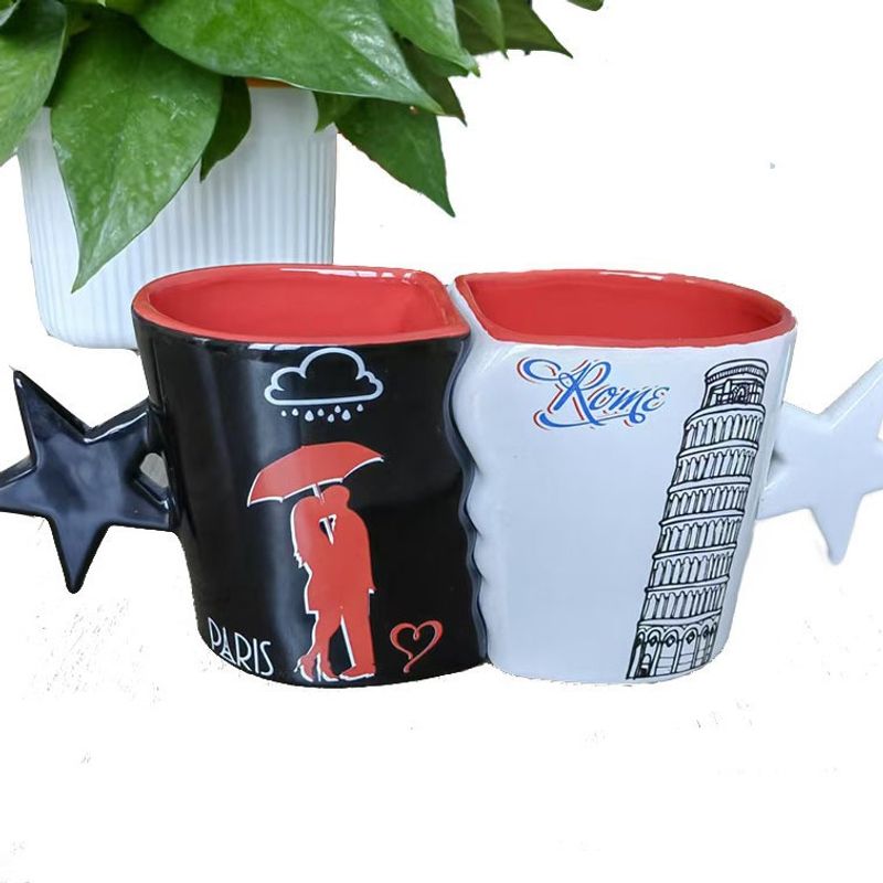 Wohnmöbel Keramikbecher Paar Tasse Wassertasse kreative Persönlichkeit einfaches Geschenk Keramiktasse_voghion.com