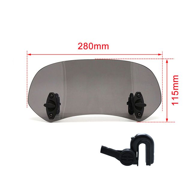 Motorcycle Windshield Small Front Windscreen Adjustable Heightened PC Rain Shield Universal Modification_voghion.com