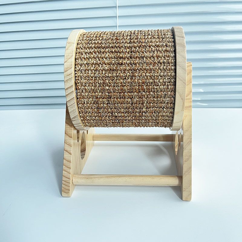 Tavolo in legno massello con tiragraffi, artiglio, corda in sisal avvolta a mano, struttura per arrampicata, barile girevole durevole, Ferris_voghion.com