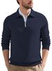 Men's Autumn Retro Jacquard Half-Zip Pullover Sweatshirt - Slim Fit Long Sleeve Casual Crewneck For Urban Style_voghion.com