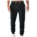 Herren-Fleece-Jogginghose – Lässige Polyester-Sweatpants mit schmal zulaufendem Beinabschluss, elastischem Bund und Taschen (Schwarz/Marineblau/Weiß/Khaki/Burgunderrot/Grau)_voghion.com