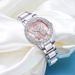 Elegant Butterfly Design Women's Quartz Watch With Diamond Accents, Stainless Steel Band, Waterproof & Night Light Feature_voghion.com