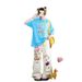 Women's Clothing Summer Design Sense Cartoon Print High Waist Loose Slim Straight Floor Mopping Pants_voghion.com