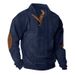 Abbigliamento da uomo Felpa casual a maniche lunghe con collo alto in velluto a coste da uomo - Moda autunno inverno all'aperto (nero, grigio chiaro, beige, blu navy)_voghion.com