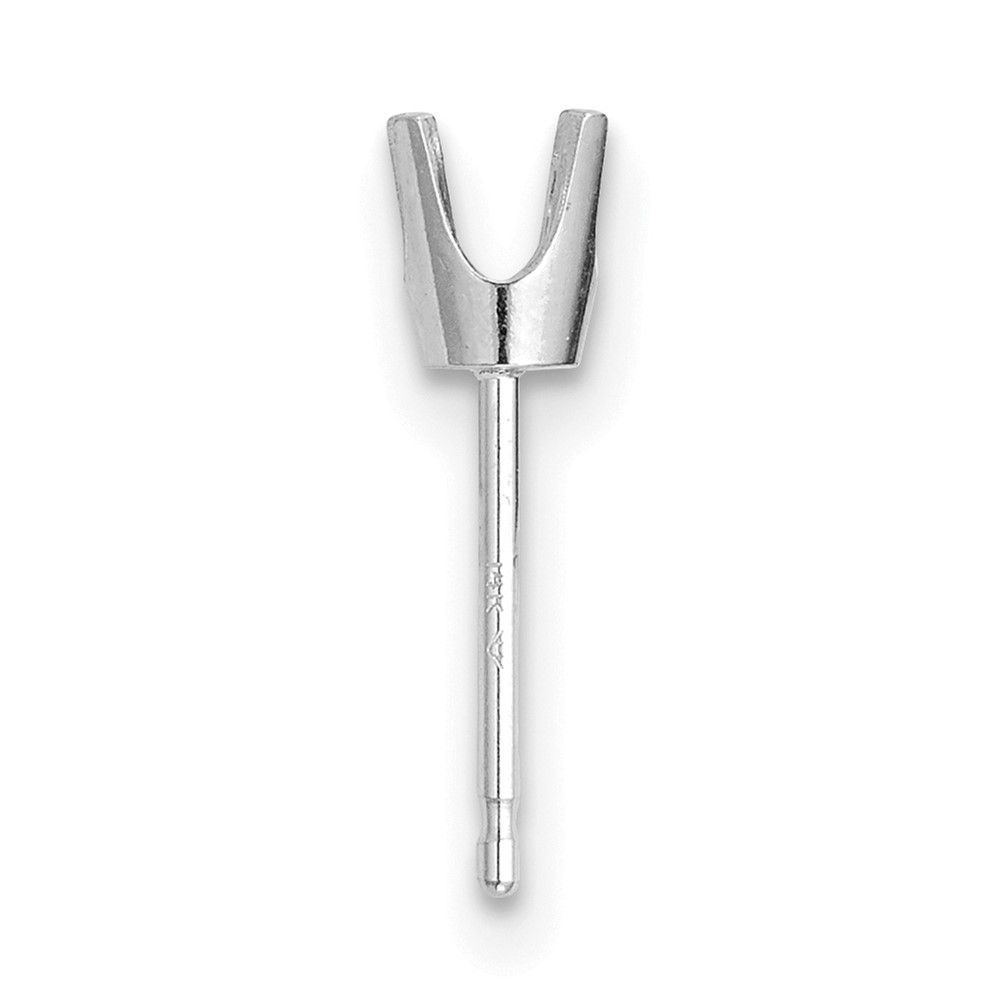 14kw Round 4-Prong .12ct. Pre-Cut Lightweight Post Earring Mounting_voghion.com