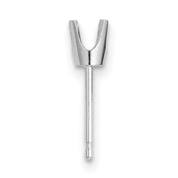 14kw Round 4-Prong .12ct. Pre-Cut Lightweight Post Earring Mounting_voghion.com