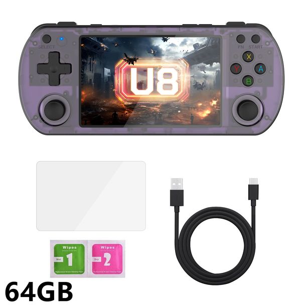 Console per videogiochi Nuova console portatile U8, console per videogiochi open source con sistema operativo Linux, schermo HD IPS da 4,0 pollici_voghion.com