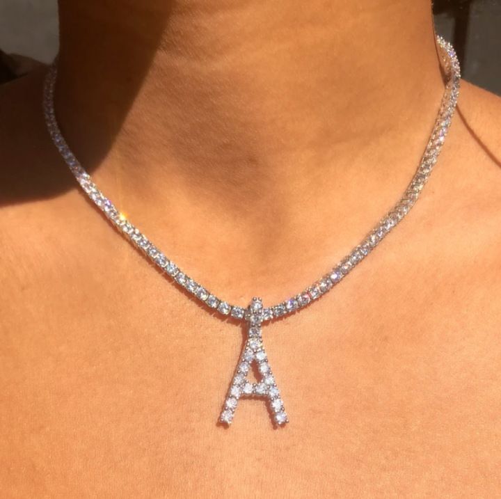 New Rhinestone Simple Hip-Hop Style Multi-Layer Mixed 26 Letter Pendant Necklace_voghion.com