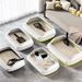 Extra Large Semi-Enclosed Box Kitten Cage Litter Tray Anti-Splash Cat Supplies Set_voghion.com