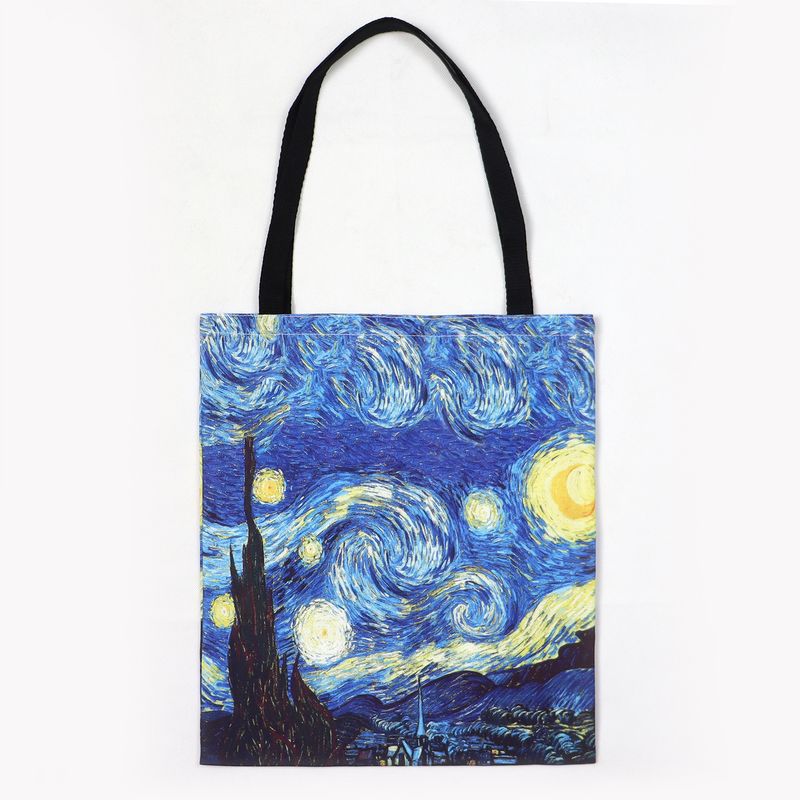 Women's Bags Starry Sky Oil Painting Tote Bag Women's Canvas Bag Beach Bag _voghion.com