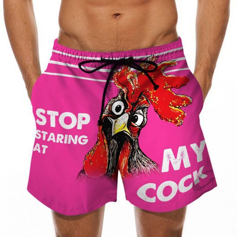 Unbeatable Quality Unbeatable Quality 2025 Men's Beach Fun 3D Turkey Head Printed Swimming Pants Teasing Banana Pattern Shorts_voghion.com