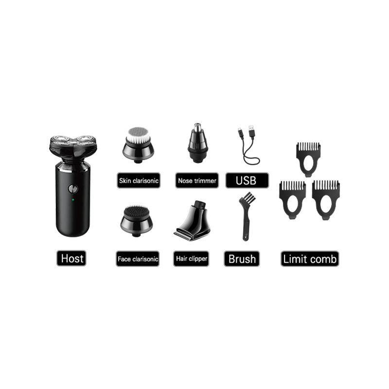 Kemei KM-1004 Rasierer für Männer, elektrischer Rasierer, wiederaufladbar, 5 Rasierköpfe, multifunktionales Pflegeset, Schwarz_voghion.com