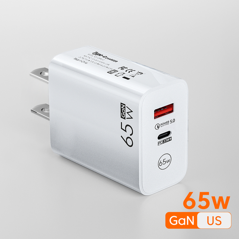 Φορτιστής USB 65W GaN USB ταχείας φόρτισης Μετασχηματιστής τροφοδοσίας φορτιστή τύπου PD C κατάλληλος για iPhone 14 13 Xiaomi Samsung pho_voghion.com