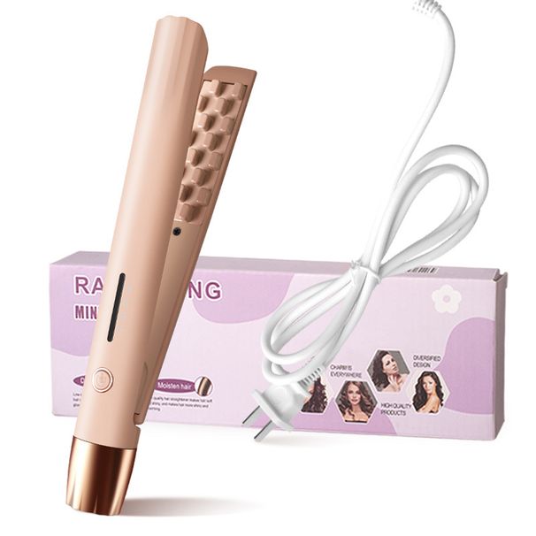 Maisjernskinne luftig hårperm husholdning elektrisk skinne mini rett hårbrett tørt og vått rett krøll krøllejern med to formål_voghion.com