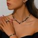 Ensemble de bijoux pour femmes, mode exquise, vente chaude, collier à griffes, boucles d'oreilles, bracelet, bague, ensemble quatre pièces, chaîne de clavicule entièrement en diamant, robe de soirée_voghion.com