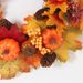 Autumn wreath with various pumpkin pine cones for door decoration maple leaf wreath_voghion.com