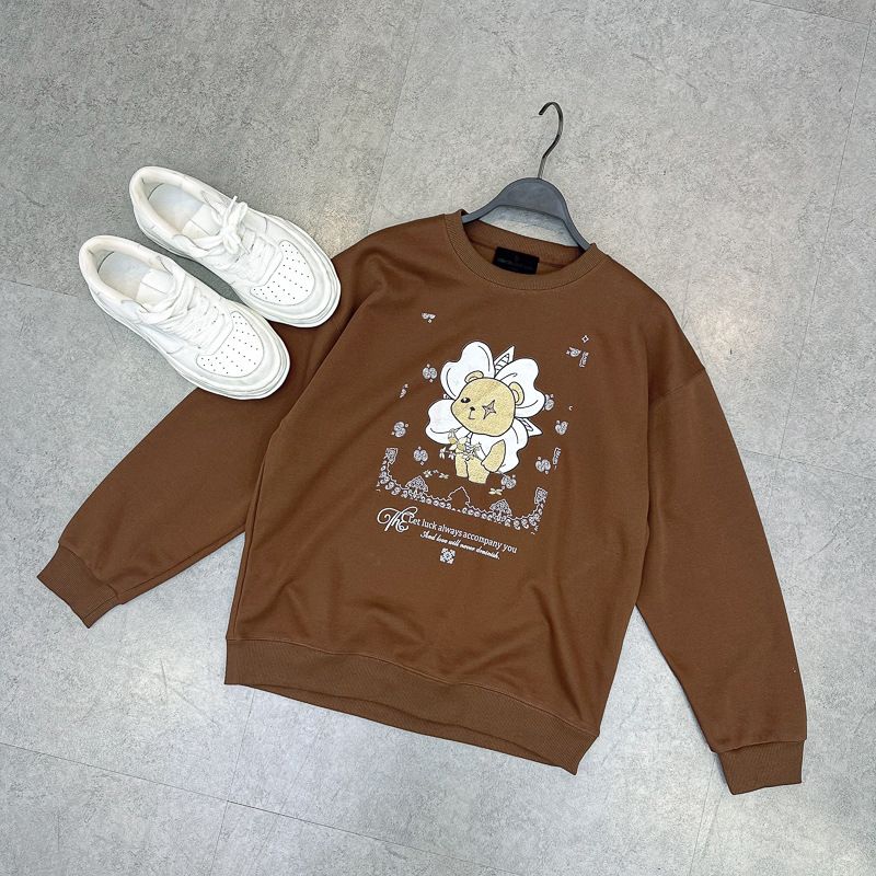 Abbigliamento maschile Autunno e inverno Uomo Felpa girocollo Cartone animato Marrone Pullover Felpa Coppia Moda Felpa Trendy B1cre3306_voghion.com