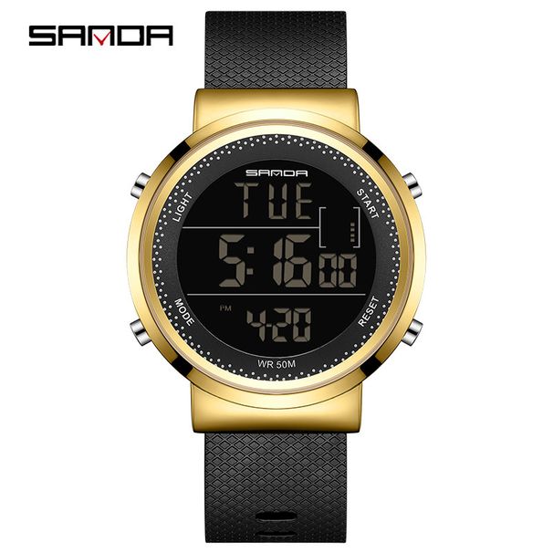 Digital Sports Watch With LED Backlight, Waterproof 30M, Lightweight Alloy Case, Durable Mesh Strap, Unisex Minimalist For Casual Active Lifestyle_voghion.com