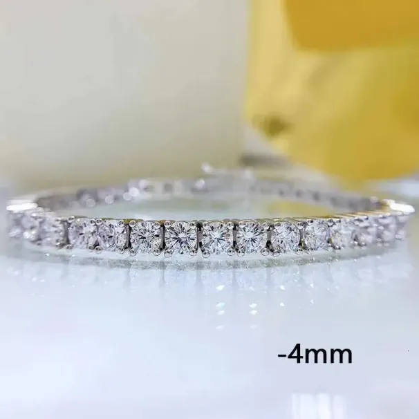 Bracciale alla moda con diamanti Moissanite da 4567 mm, 100 braccialetti da sposa in vero argento sterling 925 per donna_voghion.com