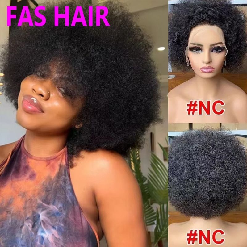 13x4 kurze Afro-Perücke aus Echthaar mit Locken – natürliche Textur, hitzebeständig, ohne Klebstoff (tragefertig, schwarz)​_voghion.com