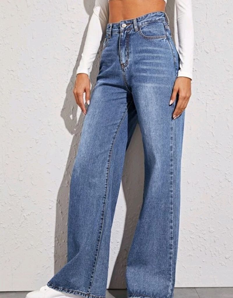 Vêtements pour femmes style chaud moustaches de chat lâche taille haute jambe large jean pour femmes_voghion.com