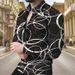 Abbigliamento da uomo 2024 Primavera e autunno Nuove camicie a maniche lunghe stampate con geometria per il tempo libero_voghion.com