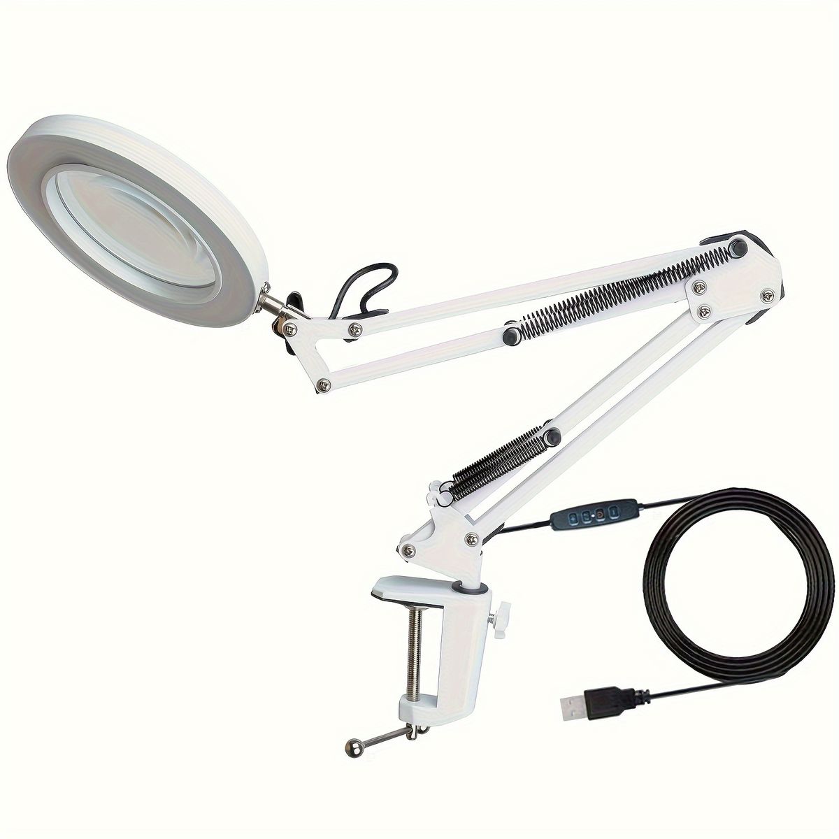 1 Stéck laang LED-Lupp mat 3 Faarftemperaturen dimmbarer Luucht a Klammer fir Liesen, Reparaturen, Bastelen an Nähen_voghion.com