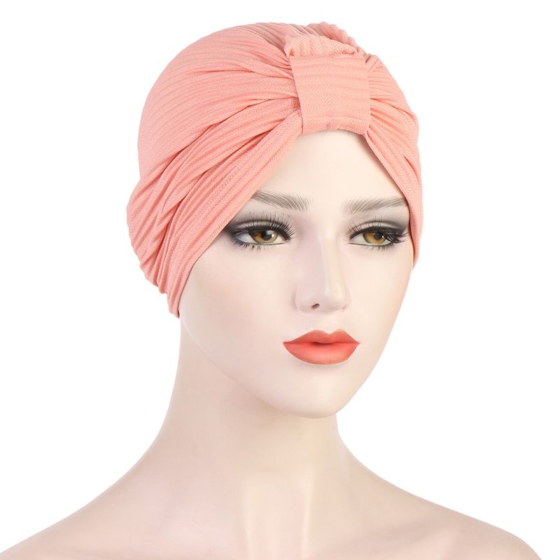 messy finale Indian turban Muslim solid color simple turban hat in stock_voghion.com