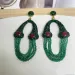 Ethnische smaragdgrüne Spinell-Quastenohrringe für Frauen, handgefertigte Perlen, Strass-Kristall, baumelnder mehrschichtiger Wasserfallschmuck_voghion.com