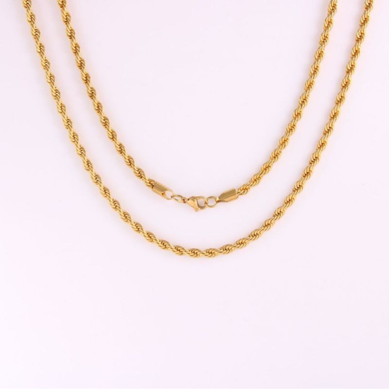 Collana unisex elegante con catena cubana placcata oro in titanio e acciaio inossidabile, hip-hop resistente alla luce_voghion.com