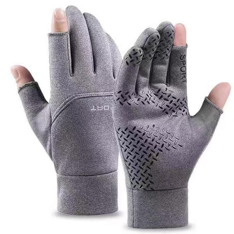 Outdoor warm gloves for men winter cycg sports full two finger windproof waterproof cold-proof non-slip touch screen_voghion.com