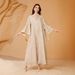 Women's Clothing Elegant Muslim Embroidered Sequin Maxi Dress For Women – Modest Long Abaya With Flared Sleeves_voghion.com