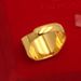 Squisita fattura, anello da uomo placcato in oro e rame con carattere "Fortune", streaming live aperto_voghion.com