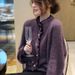 Early Autumn New Women's Top European Elegant High-end Purple Soft Design Sweater Lazy Style_voghion.com