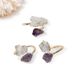 Anello aperto in cristallo druzy e ametista dorato irregolare, fatto a mano, gioiello da dito in pietra grezza, misura regolabile._voghion.com