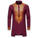 CT Men's Set Stand Collar Gold Foil Print Long Sleeve And Pants Casual Shirt For Men_voghion.com