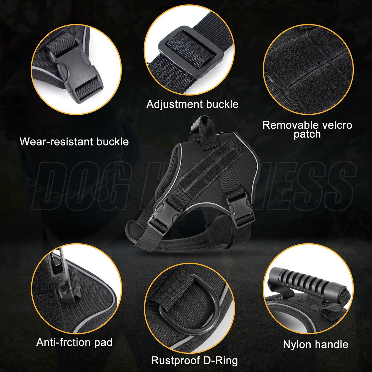 2024 Explosion-Proof Pet Harness Medium And Large Dogs, Breathable Tactical Dog Leash For Aggressive Dogs_voghion.com