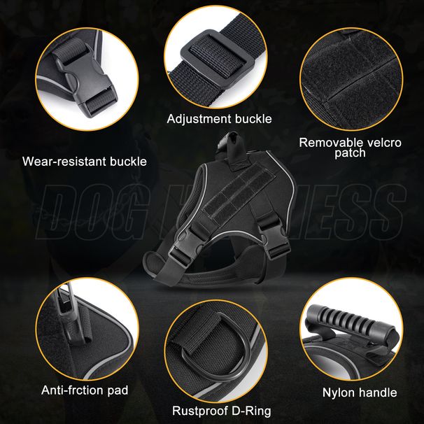2024 Explosion-Proof Pet Harness Medium And Large Dogs, Breathable Tactical Dog Leash For Aggressive Dogs_voghion.com