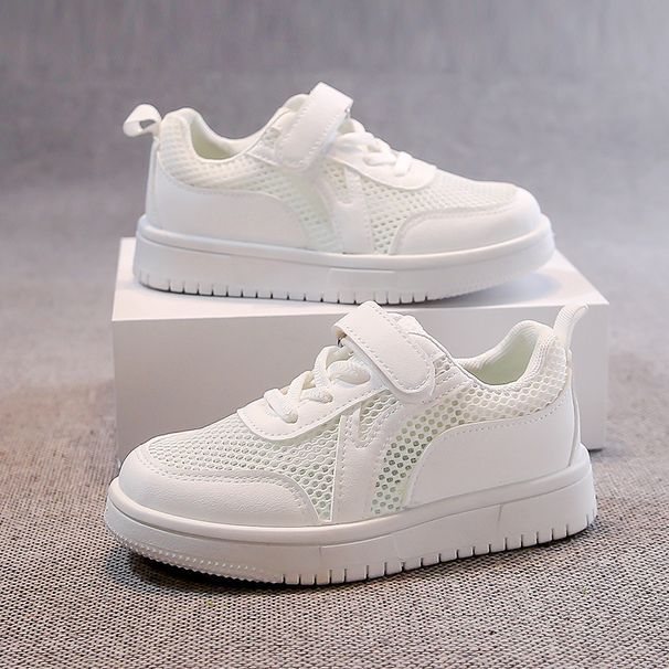 Mädchen Sneakers Sommer Hohl Atmungsaktive Single Mesh Schuhe Kindertag Grundschüler Leistung Weiße Schuhe Mädchen Weiße Sportschuhe_voghion.com