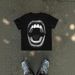 Men's Clothing Fashion Round Neck Street Contrast Color T Shirt Short Sleeves Exaggerated Big Mouth Print_voghion.com