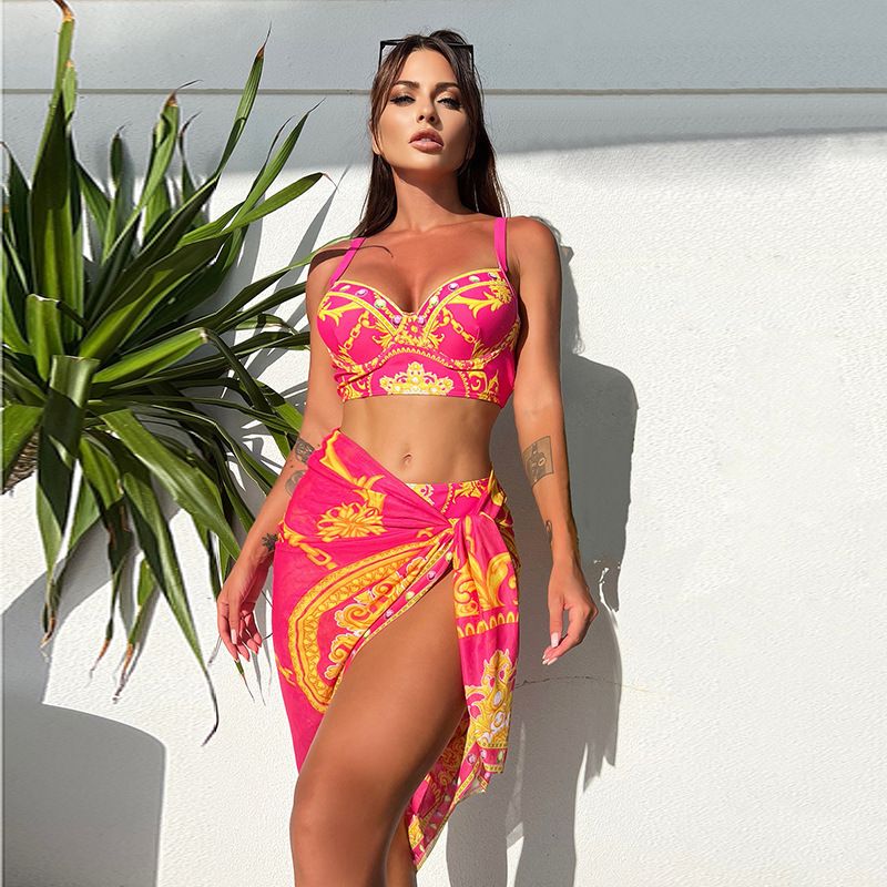 three-piece swimsuit, female sexy cover-up bikini, slim fit and beautiful back, bikini swimsuit_voghion.com